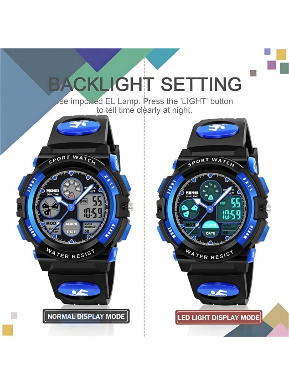LED Multi Function Waterproof Watch for Kids - Picture 4 of 7